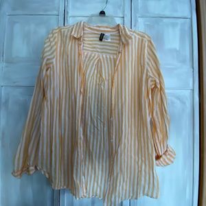 Yellow Striped Button Up